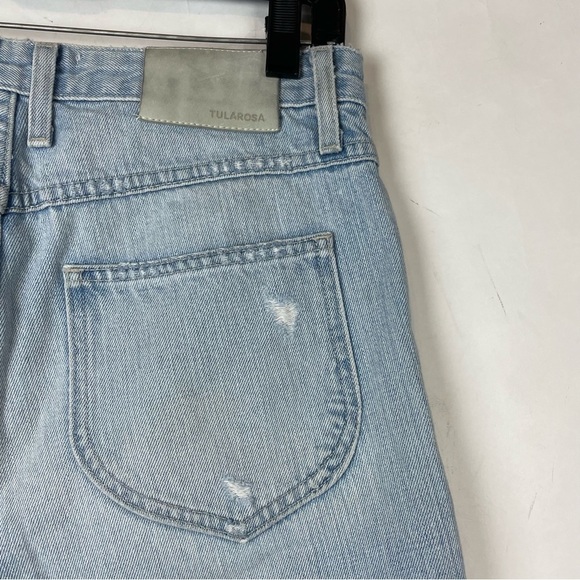 TULAROSA size 27 Hailey Straight Jeans Distressed raw hem light wash - Picture 6 of 9